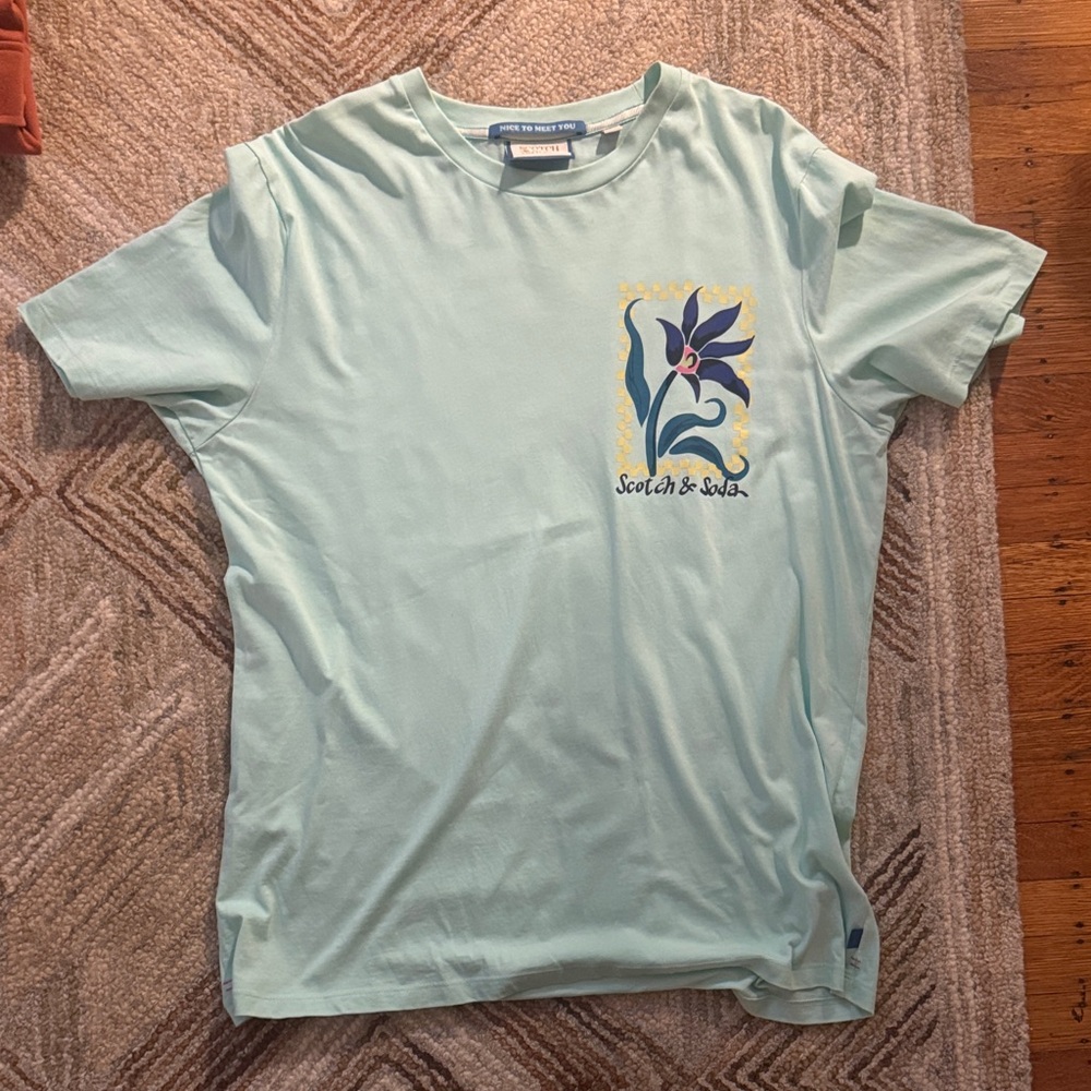 Scotch & Soda Mint Green Floral Tee